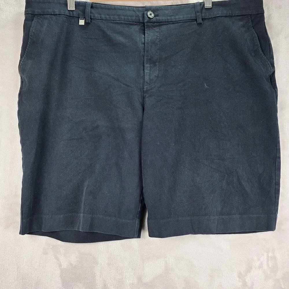 Lauren Ralph Lauren Dress Shorts Womens Plus 20W Black Stretch Chino Flat Front‎